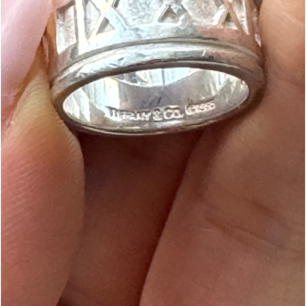 Tiffany and co sterling silver atlas Roman numeral ring - Picture 2 of 6